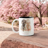 Trendy Modern Chic Beste Vrienden BFF Custom Photo Tweekleurige Koffiemok