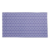 Trendy Modern Chic Blue Paarse en witte bloemen Kussensloop (Achterkant-Links)