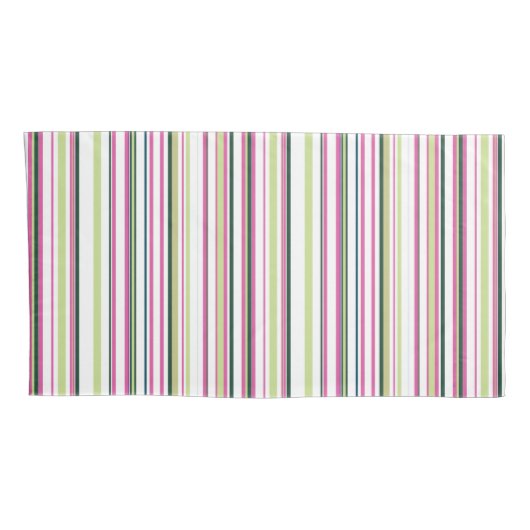 Trendy Modern Chic groen roze en witte strepen Kussensloop (Achterkant-Rechts)