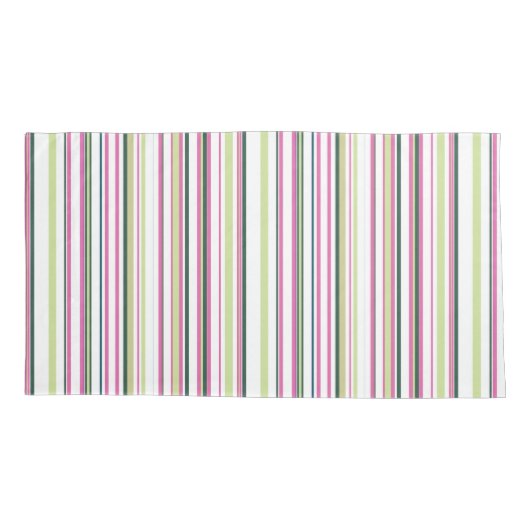 Trendy Modern Chic groen roze en witte strepen Kussensloop (Achterkant-Links)