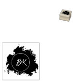 Trendy Modern Chic Monogram Initialen Rubberstempel (Gestempeld)