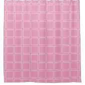 Trendy Modern Chic Roze en Wit Douchegordijn (Voorkant)