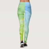 Trendy modern chique groen marmer leggings (Achterkant)