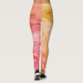 Trendy modern chique sinaasappel marmer leggings (Achterkant)