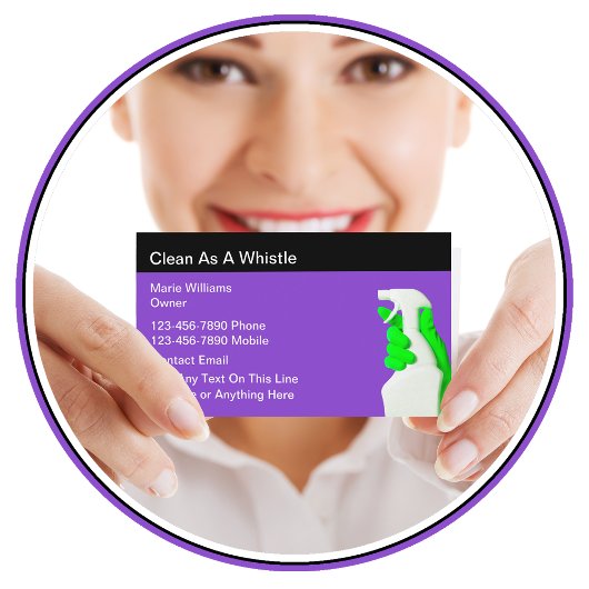 Trendy Modern Cleaning Service Visitekaartjes