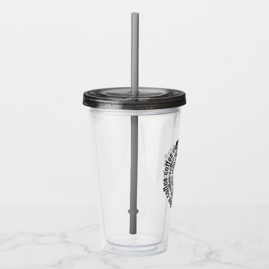 Trendy Modern Coffee Spiral | Monogram Acryl Drinkbeker (Rechts)