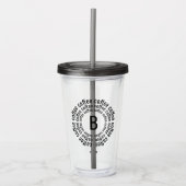 Trendy Modern Coffee Spiral | Monogram Acryl Drinkbeker (Voorkant)