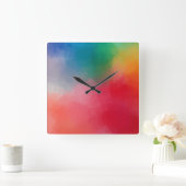 Trendy Modern Colorful Abstracte elegante Sjabloon Vierkante Klok (Huis)