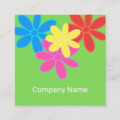 TRENDY MODERN COLORFUL ABSTRACTE STROMEN PINK BLUE VIERKANTE VISITEKAARTJE (Voorkant)