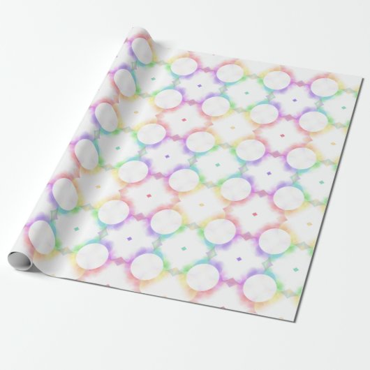 Trendy Modern Colorful Elegant Sjabloon Cadeaupapier (Uitgerold)