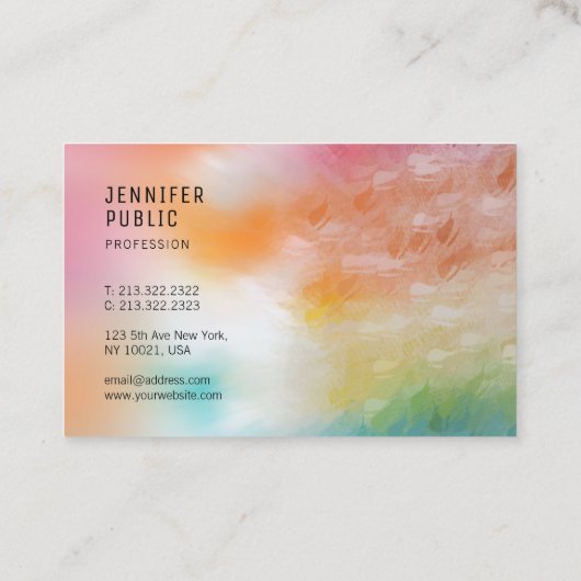 Trendy Modern Colorful Elegant Sjabloon Classy Visitekaartje (Achterkant)