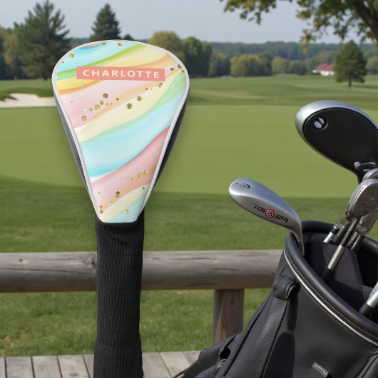 Trendy Modern Colorful Girly Persoonlijke naam Golfheadcover