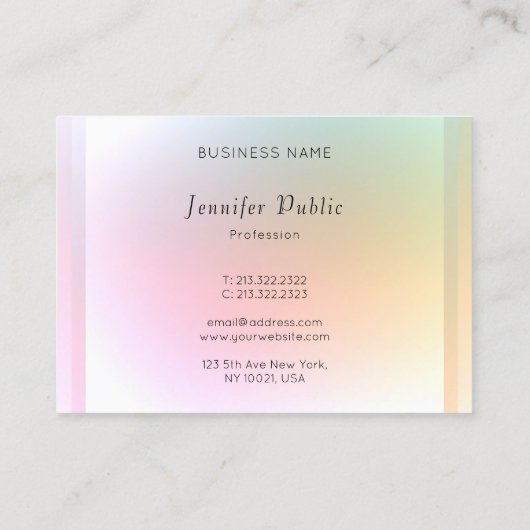 Trendy Modern Colorful Sjabloon Elegant Design Visitekaartje (Achterkant)