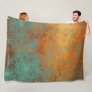 Trendy Modern Copper Patina Metallic Fleece Deken