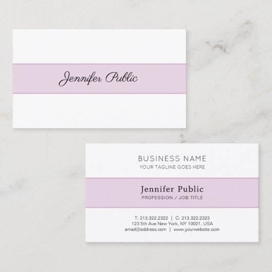 Trendy Modern Creatief Eenvoudig Professioneel Vla Visitekaartje (Voorkant / Achterkant)