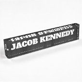 Trendy Modern Creative Bold Text Minimalist Grey Naambordje
