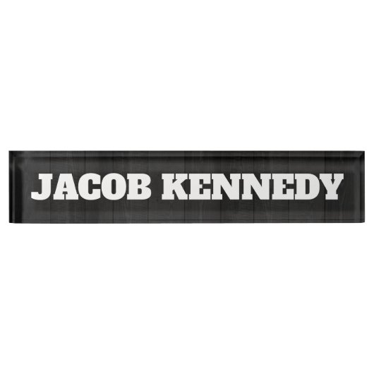 Trendy Modern Creative Bold Text Minimalist Grey Naambordje (Voorkant)