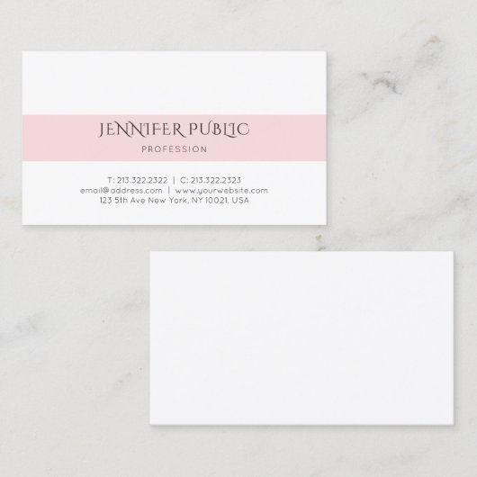 Trendy Modern Creative Minimalist Design Plain Visitekaartje (Voorkant / Achterkant)