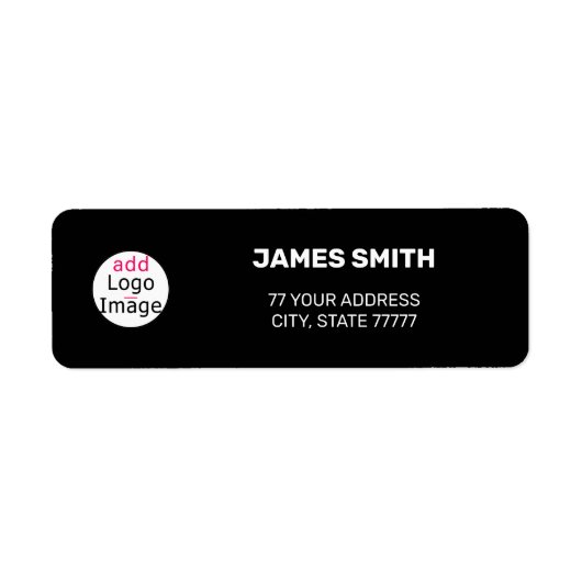 Trendy Modern Custom Extravagant Black Etiket (Voorkant)