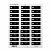 Trendy Modern Custom Extravagant Black Etiket (Full Sheet)