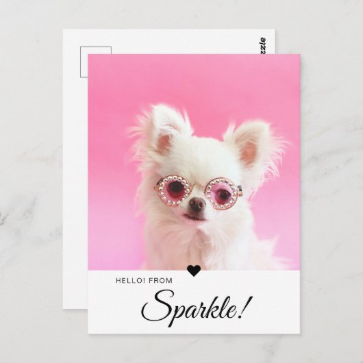 Trendy Modern de Naam QR Code van het Manuscript v Briefkaart (Voorkant / Achterkant)