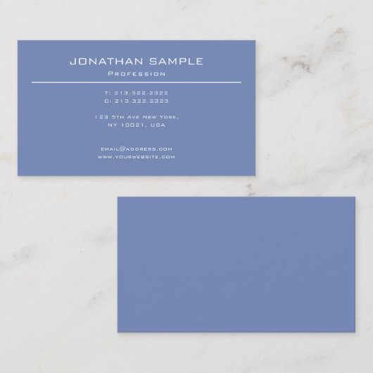 Trendy Modern Design Elegant Minimalist Plain Luxe Visitekaartje (Voorkant / Achterkant)