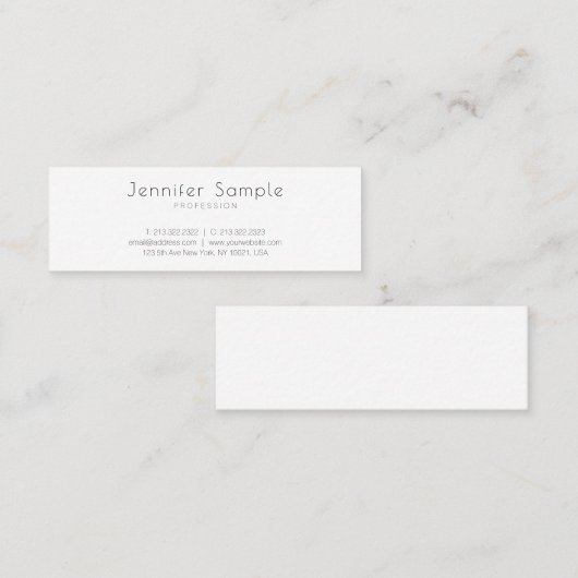 Trendy Modern Design Elegant Minimalist Plain Mini Visitekaartje (Voorkant / Achterkant)