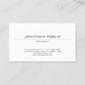 Trendy Modern Design Elegant Plain Minimalistisch Visitekaartje (Voorkant)