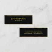 Trendy Modern Design Elegante Zwart Goud Sjabloon Mini Visitekaartje (Voorkant / Achterkant)
