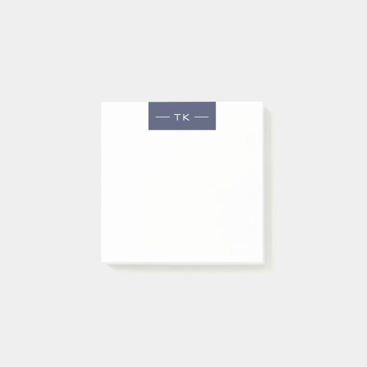 Trendy Modern Donker Paarse Monogram initialen Post-it® Notes (Voorkant)