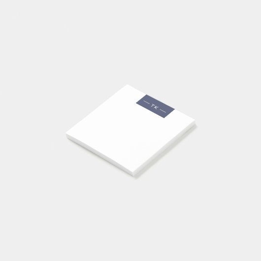 Trendy Modern Donker Paarse Monogram initialen Post-it® Notes (Schuin)