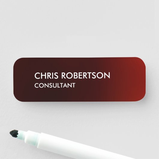 Trendy Modern Donkerrood Naamplaatje (In situ)