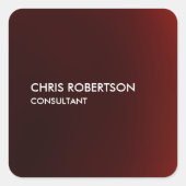 Trendy Modern Donkerrood Vierkante Sticker (Voorkant)