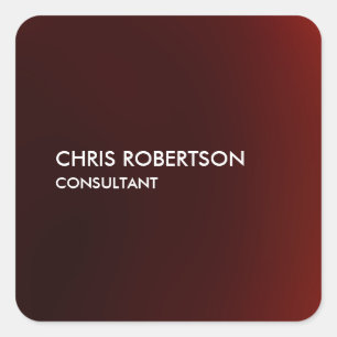 Trendy Modern Donkerrood Vierkante Sticker