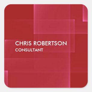 Trendy Modern Donkerrood Vierkante Sticker