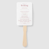 Trendy Modern Dusty Roos Pink Wedding Program Hand Handwaaier (Voorkant)