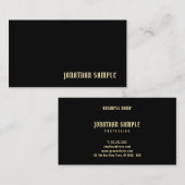 Trendy Modern Eenvoudig Ontwerp Elegant Zwart Goud Visitekaartje (Voorkant / Achterkant)