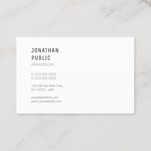 Trendy Modern Eenvoudig Ontwerp Professionele Sjab Visitekaartje (Achterkant)