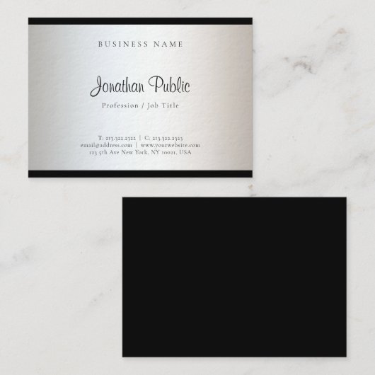 Trendy Modern Eenvoudig Ontwerp Sjabloon Elegant Visitekaartje (Voorkant / Achterkant)