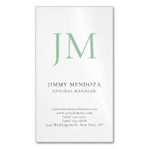 Trendy modern eenvoudig professioneel monogram magnetisch visitekaartje