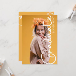 Trendy Modern Eenvoudig Script Foto Afstuderen Uit Kaart