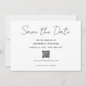 Trendy Modern Eenvoudig Zwart-Wit Handgeschreven Save The Date (Voorkant)