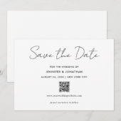 Trendy Modern Eenvoudig Zwart-Wit Handgeschreven Save The Date (Voorkant / Achterkant)