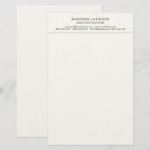Trendy Modern Eenvoudig Zwart & Wit Professioneel Briefpapier (Voorkant / Achterkant)