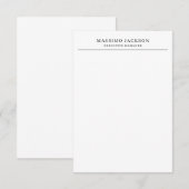 Trendy Modern Eenvoudig Zwart & Wit Professioneel Informatiekaartje (Voorkant / Achterkant)