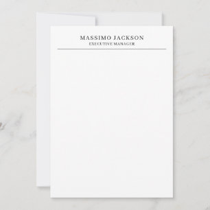 Trendy Modern Eenvoudig Zwart & Wit Professioneel Notitiekaartje