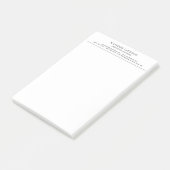 Trendy Modern Eenvoudig Zwart & Wit Professioneel Post-it® Notes (Schuin)