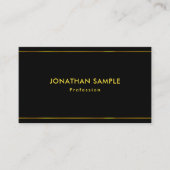 Trendy Modern Elegant Artistic Black Gold Plain Visitekaartje (Voorkant)