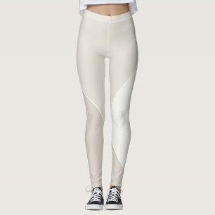Trendy Modern Elegant Beige Bruin Wit Chic Leggings