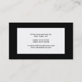 Trendy Modern Elegant Black Border White Visitekaartje (Achterkant)